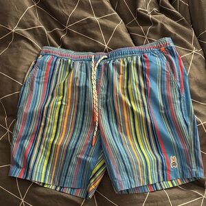 Psycho Bunny Multicolor Striped Swim Trunks